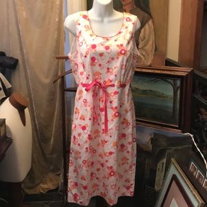 Alexandra Bartlett dress pink orange dots sz 10